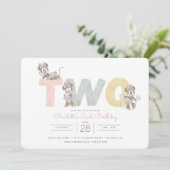 Minnie Mouse Watercolor 2nd Birthday Invitation (Standing Front)