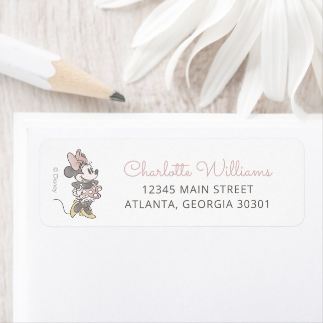 Minnie Mouse Watercolor Birthday Label (Insitu)