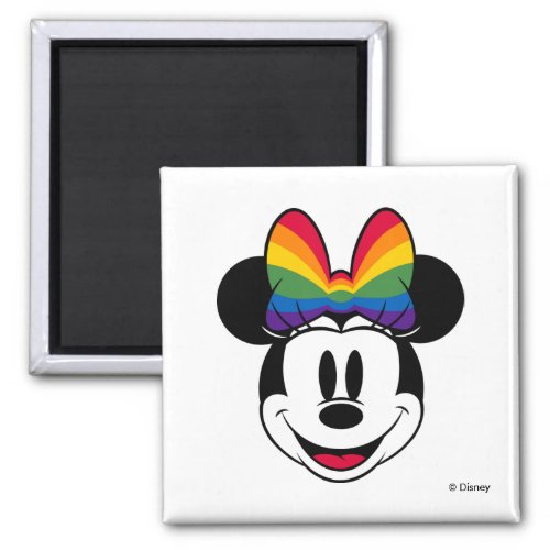Minnie Mouse Wearing Rainbow Bow Magnet