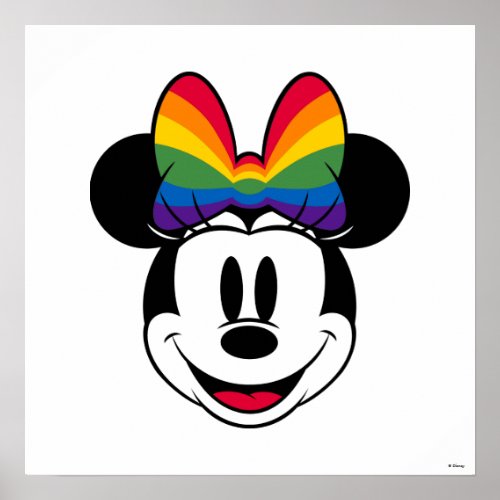 Minnie Mouse Wearing Rainbow Bow Poster