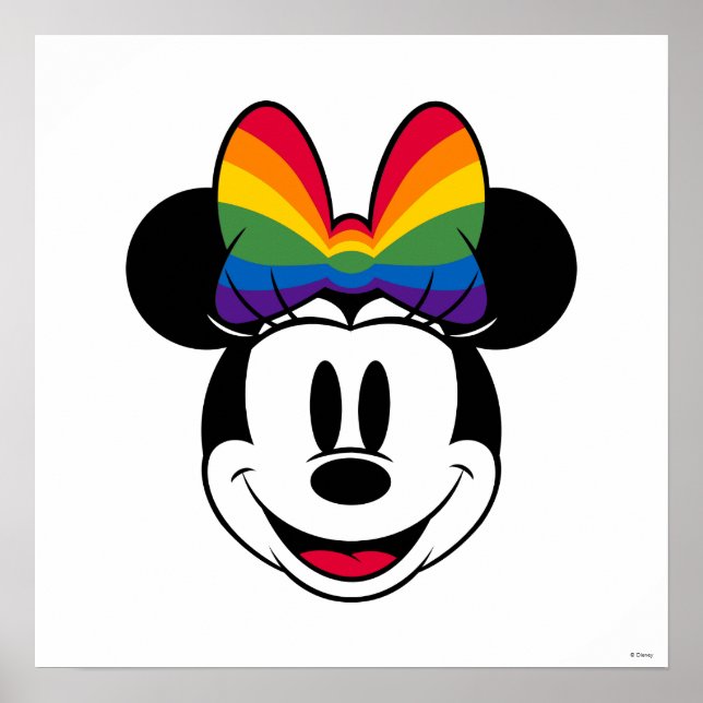 Minnie Mouse Wearing Rainbow Bow Poster (Front)