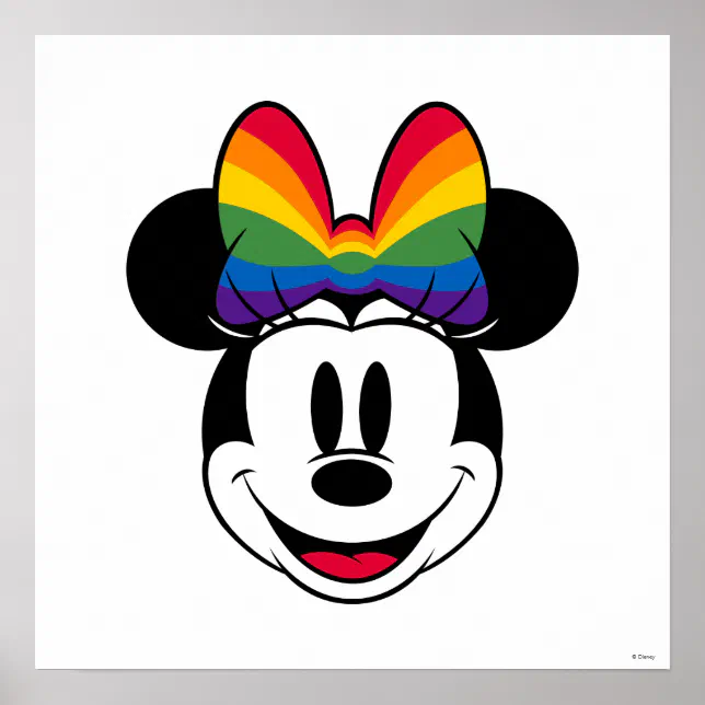 Minnie Mouse Wearing Rainbow Bow Poster 