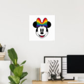 Minnie Mouse Wearing Rainbow Bow Poster (Home Office)