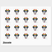 Minnie Mouse Wearing Rainbow Bow Square Sticker (Sheet)