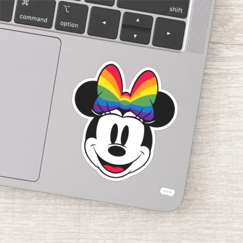 Minnie Mouse Wearing Rainbow Bow Sticker