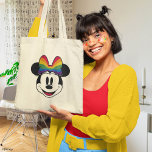 Minnie Mouse Wearing Rainbow Bow Tote Bag<br><div class="desc">Rainbow Disney Collection: This cute graphic features Classic Minnie with a rainbow bow.</div>