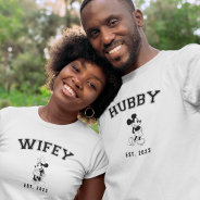 Minnie Mouse Wifey Custom Wedding Date T-shirt at Zazzle