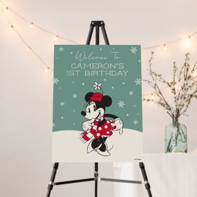 Minnie Mouse Winter Onederland 1st Birthday Foam Board