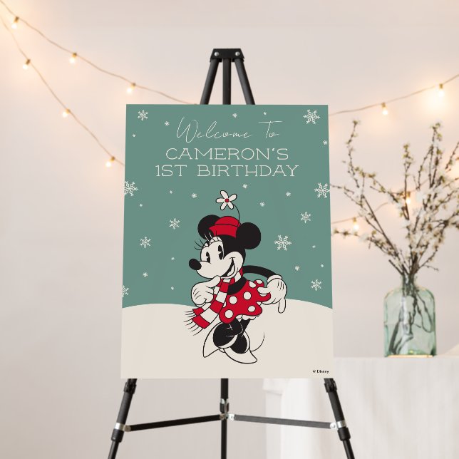 Minnie Mouse Winter Onederland 1st Birthday Foam Board (In Situ (Stand))