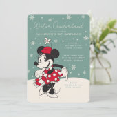 Minnie Mouse Winter Onederland 1st Birthday Invitation (Standing Front)