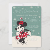 Minnie Mouse Winter Onederland 1st Birthday Invitation (Front)