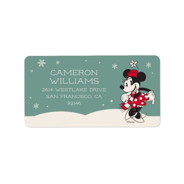 Minnie Mouse Winter Onederland 1st Birthday Label (Front)