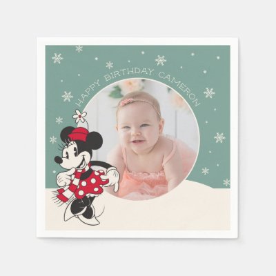 Minnie Mouse Winter Onederland 1st Birthday Napkins
