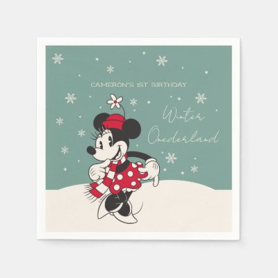 Minnie Mouse Winter Onederland 1st Birthday Napkins