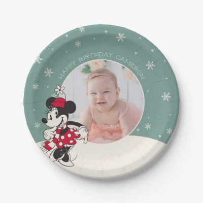 Minnie Mouse Winter Onederland 1st Birthday Paper Plates