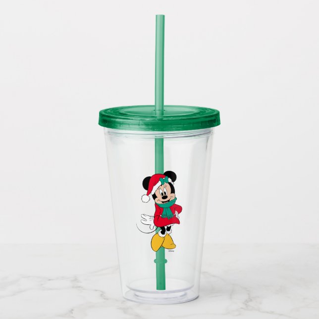 Minnie Mouse | Winter Outfit Acrylic Tumbler (Front)
