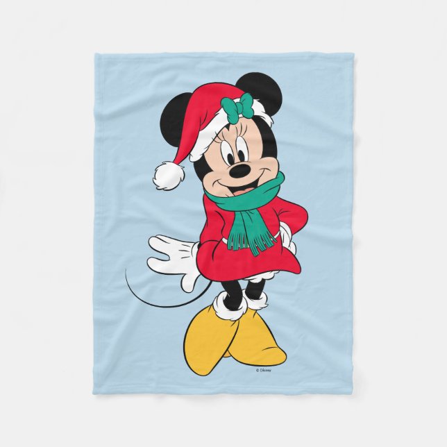 Minnie Mouse | Winter Outfit Fleece Blanket (Front)
