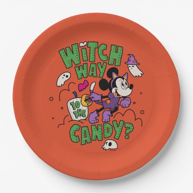 Minnie Mouse - Witch Way to the Candy Paper Plates (Front)