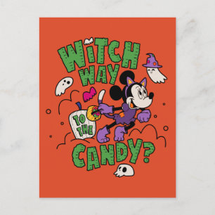 Minnie Mouse - Witch Way to the Candy Postcard