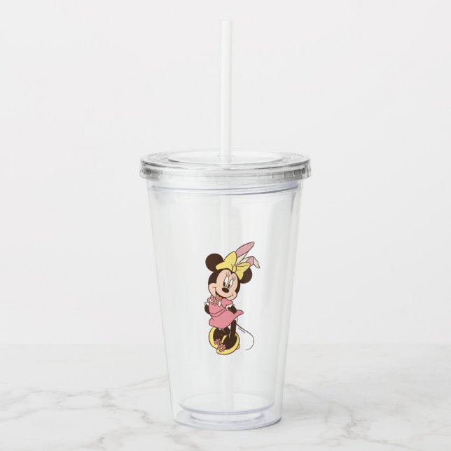 Minnie Mouse with Easter Bunny Ears Acrylic Tumbler (Front)