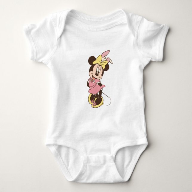 Minnie Mouse with Easter Bunny Ears Baby Bodysuit (Front)