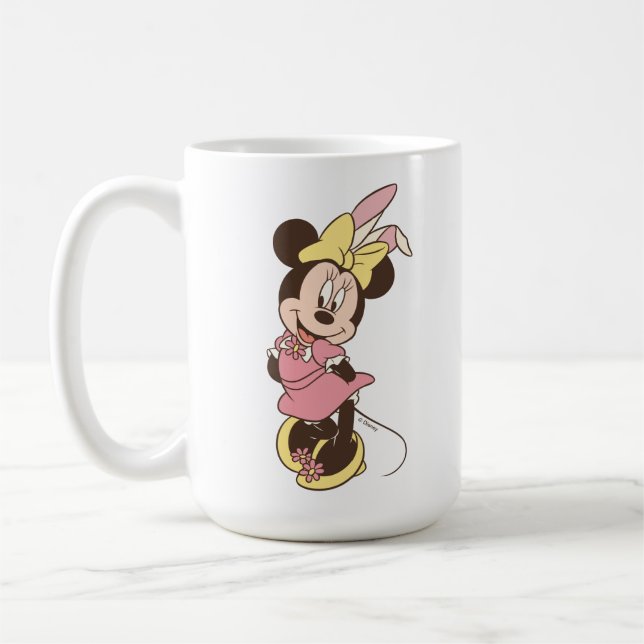 Minnie Mouse with Easter Bunny Ears Coffee Mug (Left)