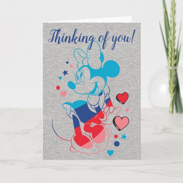 Minnie Mouse With Hearts Card (Front)
