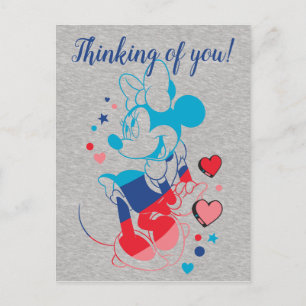 Minnie Mouse With Hearts Postcard