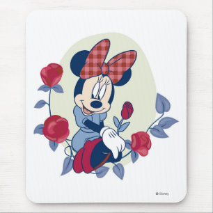 Minnie picks a rose mouse pad