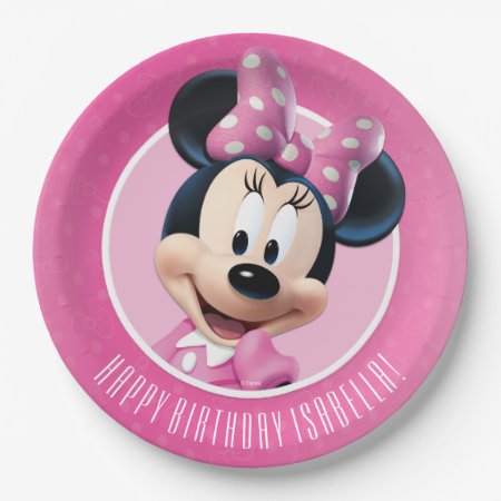 Minnie Pink And White Birthday Paper Plates