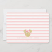 Minnie | Pink & Faux Gold Glitter Baby Shower Invitation (Back)