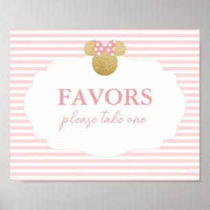 Minnie Pink & Gold Baby Shower Favor Sign