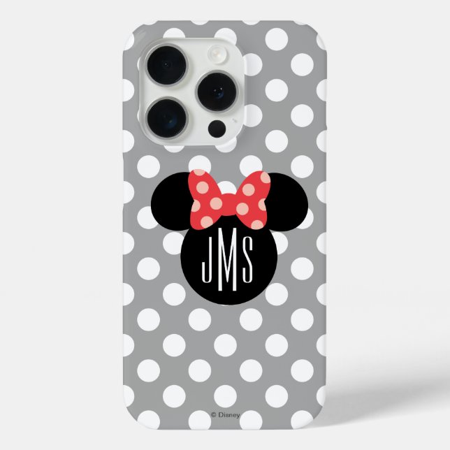 Minnie Polka Dot Head Silhouette | Monogram Case-Mate iPhone Case (Back)