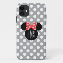 Minnie Polka Dot Head Silhouette | Monogram iPhone 11 Case