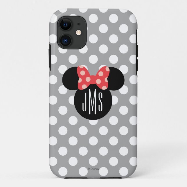 Minnie Polka Dot Head Silhouette | Monogram Case-Mate iPhone Case (Back)