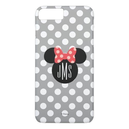 Minnie Polka Dot Head Silhouette  Monogram iPhone 8 Plus7 Plus Case