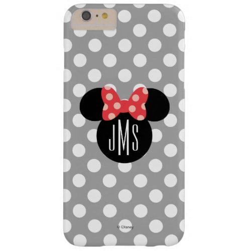 Minnie Polka Dot Head Silhouette  Monogram Barely There iPhone 6 Plus Case