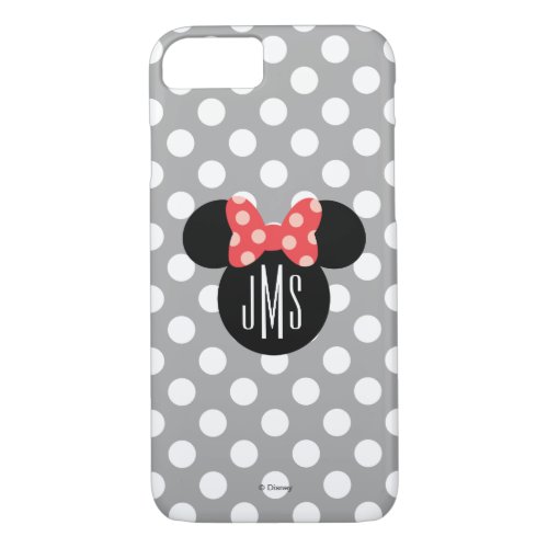 Minnie Polka Dot Head Silhouette  Monogram iPhone 87 Case