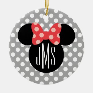 Minnie Polka Dot Head Silhouette | Monogram Ceramic Ornament