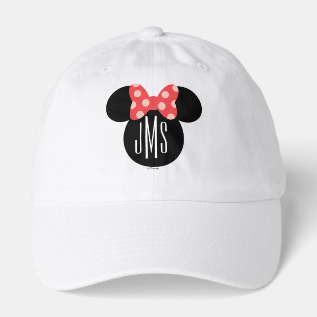 Minnie Polka Dot Head Silhouette | Monogram Hat (Front)