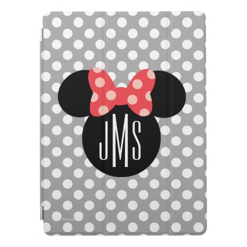 Minnie Polka Dot Head Silhouette  Monogram iPad Pro Cover