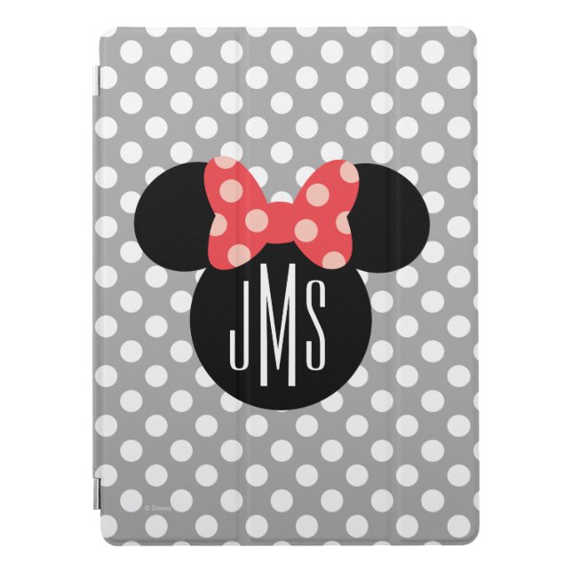 Minnie Polka Dot Head Silhouette | Monogram iPad Pro Cover (Front)
