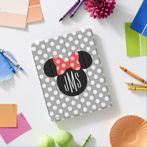 Minnie Polka Dot Head Silhouette  Monogram iPad Smart Cover