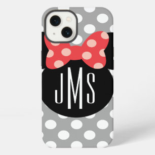 Minnie Polka Dot Head Silhouette Monogram iPhone 13 Case