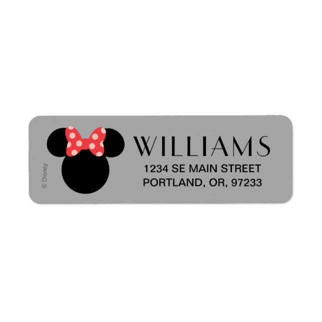 Minnie Polka Dot Head Silhouette | Monogram Label (Front)
