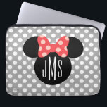 Minnie Polka Dot Head Silhouette | Monogram Laptop Sleeve<br><div class="desc">Customize this Minnie Mouse Head Silhouette with your monogram.</div>