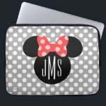 Minnie Polka Dot Head Silhouette | Monogram Laptop Sleeve<br><div class="desc">Customize this Minnie Mouse Head Silhouette with your monogram.</div>