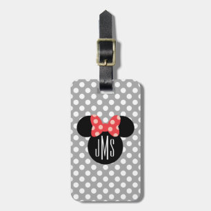 Minnie Polka Dot Head Silhouette Monogram Luggage Tag