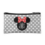 Minnie Polka Dot Head Silhouette | Monogram Makeup Bag at Zazzle