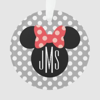 Minnie Polka Dot Head Silhouette | Monogram Ornament